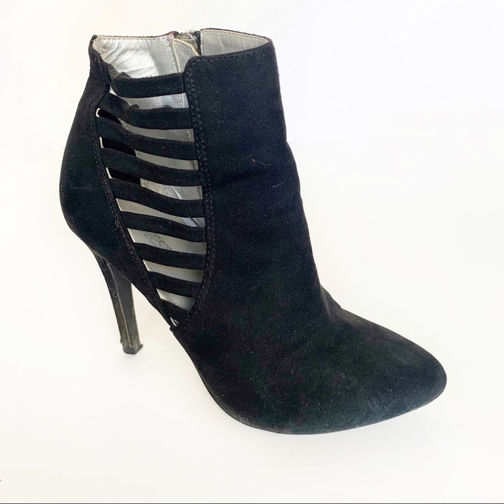 Nine West Olivia3Y Black Suede Leather Heel Boots - Picture 10 of 10
